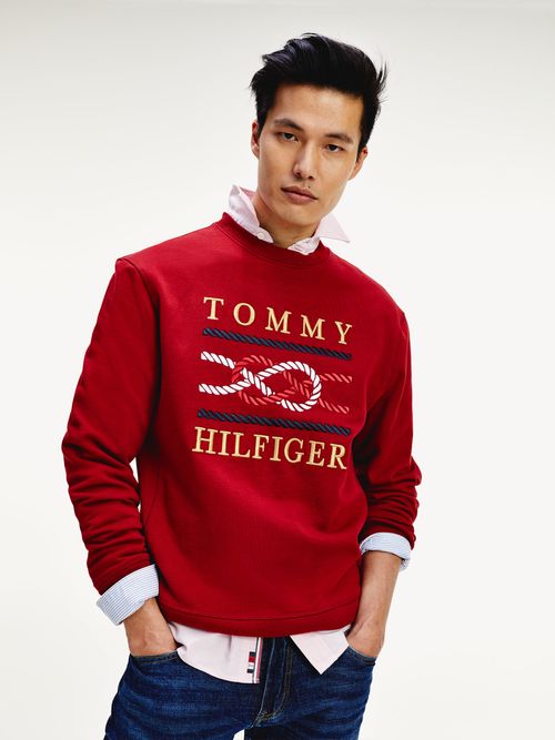 sudadera tommy hilfiger hombre roja