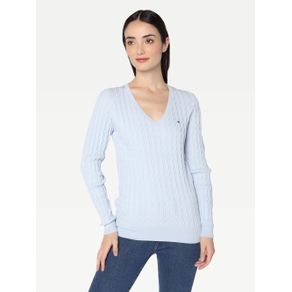 

Suéter Tommy Hilfiger Ligero Trenzado De Cuello V Talla: XS