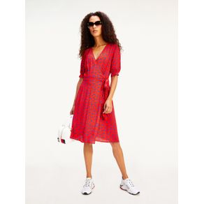 

VESTIDO TOMMY HILFIGER cruzado de crepé con estampado DE MUJER Talla: 32