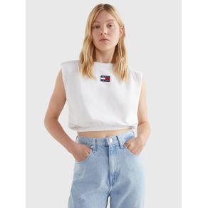 

PLAYERA TOMMY JEANS DE CORTE CROPPED CON PARCHE DE TOMMY DE MUJER Talla: XL