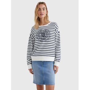 

SUDADERA TOMMY HILFIGER AMPLIA DE RAYAS CON ESCUDO DE MUJER Talla: L