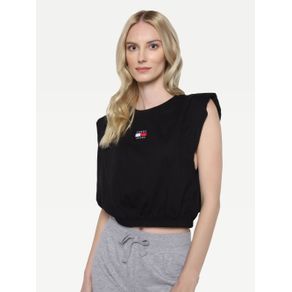 

PLAYERA TOMMY JEANS DE CORTE CROPPED CON PARCHE DE TOMMY DE MUJER Talla: S
