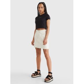 

PLAYERA TOMMY JEANS ACANALADA CON LOGO Y CORTE CROPPED DE MUJER Talla: XL