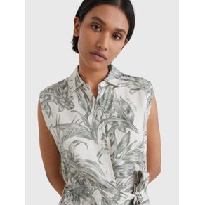 

VESTIDO TOMMY HILFIGER CAMISERO CON ESTAMPADO TROPICAL DE MUJER Talla: 32