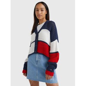 

Suéter Tommy Jeans Cropped Con Diseño Color Block Talla: L