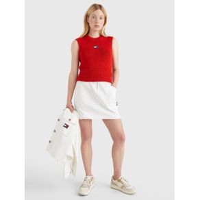 

Suéter Tommy Jeans Cropped Sin Mangas Y Con Parche Talla: L