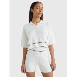 

Suéter Tommy Jeans De Punto Trenzado Y Corte Cropped Talla: S