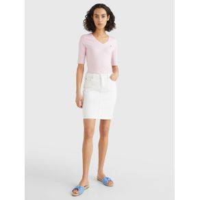 

PLAYERA TOMMY HILFIGER ESSENTIALS DE MEDIA MANGA Y CORTE SLIM DE MUJER Talla: XS