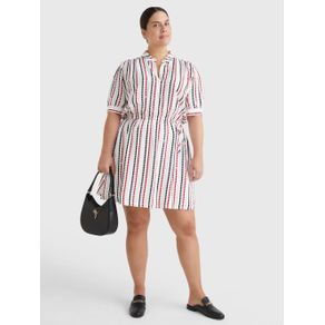 

VESTIDO TOMMY HILFIGER CURVE DE PUNTOS CON CORTE EVASÉ DE MUJER Talla: 46