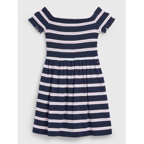 

Vestido Tommy Hilfiger Evasé De Rayas Con Detalle Fruncido Para Niña Talla: 10