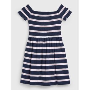 

Vestido Tommy Hilfiger Evasé De Rayas Con Detalle Fruncido Para Niña Talla: 14