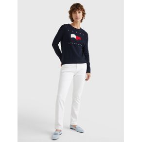 

SUÉTER TOMMY HILFIGER DE CORTE REGULAR CON LOGO ONDULANTE DE MUJER Talla: XL