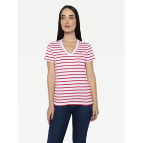 

PLAYERA TOMMY HILFIGER DE MANGA CORTA A RAYAS DE MUJER Talla: M