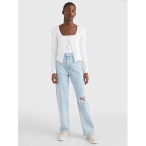 

Suéter Tommy Jeans Con Frontal Abierto, Lazo Y Bordado Talla: S