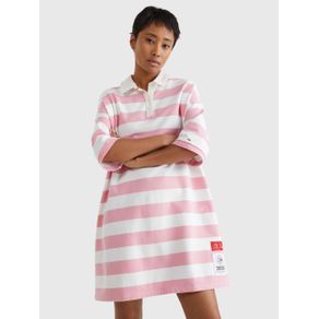 

VESTIDO TOMMY JEANS TIPO POLO CON RAYAS ESTILO RUGBY DE MUJER Talla: M