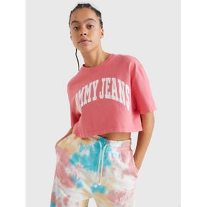 

PLAYERA TOMMY JEANS OVERSIZE DE ESTILO UNIVERSITARIO DE MUJER Talla: XL