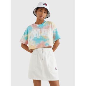 

PLAYERA TOMMY JEANS DE CORTE CROPPED OVERSIZE DESTEÑIDA DE MUJER Talla: S