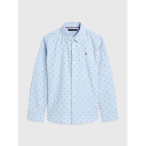

CAMISA TOMMY HILFIGER DOBBY CON LOGOS EN ALGODÓN OXFORD PARA NIÑO Talla: 4