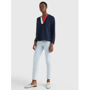 

BLUSA TOMMY HILFIGER DE CORTE REGULAR CON CUELLO DE PICO DE MUJER Talla: 32