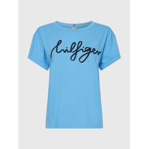 

PLAYERA TOMMY HILFIGER DE CORTE AMPLIO CON LOGO SCRIPT DE MUJER Talla: L