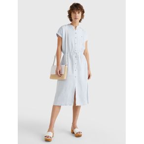 

VESTIDO TOMMY HILFIGER CAMISERO MIDI DE LINO Y CORTE AMPLIO DE MUJER TALLA: 34