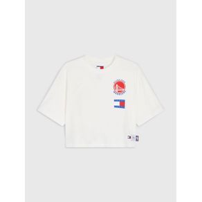 

PLAYERA TOMMY JEANS TOMMY JEANS & NBA CALIFORNIA WARRIORS DE CORTE CROPPED DE MUJER Talla: L