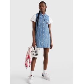 

VESTIDO TOMMY JEANS DE DENIM SIN MANGAS DE MUJER Talla: L