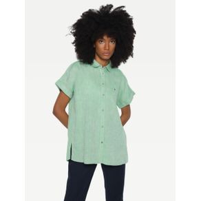 

CAMISA TOMMY HILFIGER DE LINO DE MANGA CORTA DE MUJER Talla: 32