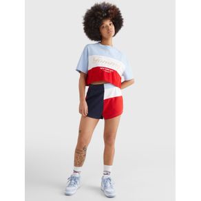 

PLAYERA TOMMY JEANS ARCHIVE OVERSIZE DE CORTE CROPPED DE MUJER Talla: XL