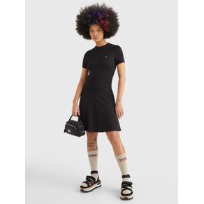 

VESTIDO TOMMY JEANS DE CORTE EVASÉ CON TIRAS TRASERAS DE MUJER Talla: XL