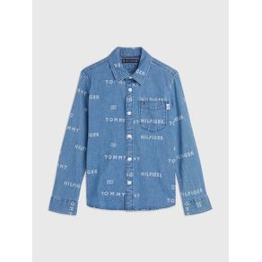 

Camisa Tommy Hilfiger de denim con estampado de logos de niño Talla: 10