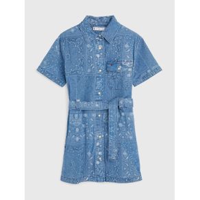 

Vestido Tommy Hilfiger camisero con diseño tipo patchwork de niña Talla: 10