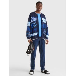 

SUÉTER TOMMY JEANS BOMBER DE PUNTO CON LOGOS DE HOMBRE Talla: L
