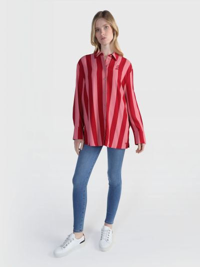 BLUSA-TOMMY-ICONS-CON-LINEAS-VERTICALES-DE-MUJER-TOMMY-HILFIGER