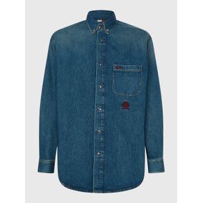 

Camisa Tommy Hilfiger de denim con escudo bordado de hombre Talla: L