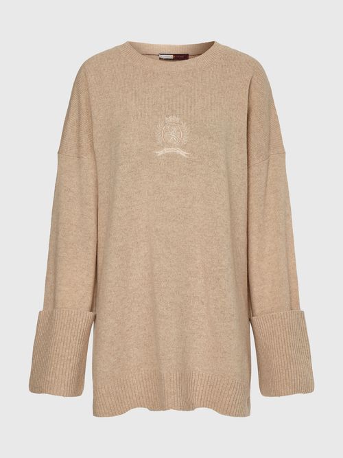 SUETER-TOMMY-HILFIGER-DE-LANA-OVERSIZE-CON-ESCUDO-DE-MUJER