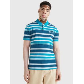 

Polo Tommy Jeans Signature De Punto Con Rayas Y Logo De Hombre Talla: L