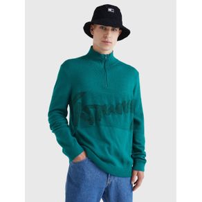 

Suéter Amplio Con Media Cremallera Y Firma De Hombre Talla: L