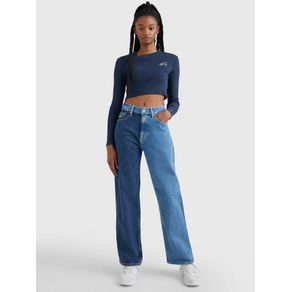 

Jeans Tommy Jeans Betsy Amplios Bitonales De Talle Medio De Mujer Talla: 24