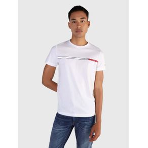 

Playera De Corte Slim Con Logo En El Pecho Tommy Hilfiger De Hombre Talla: L