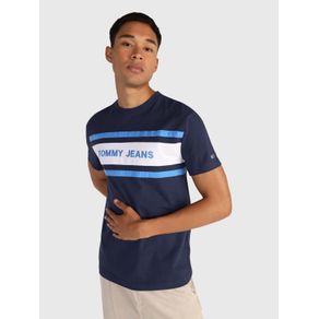 

Playera De Rayas Con Logo Tommy Jeans De Hombre Talla: M