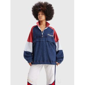 

Rompevientos De Denim Color Block De Mujer Talla: L