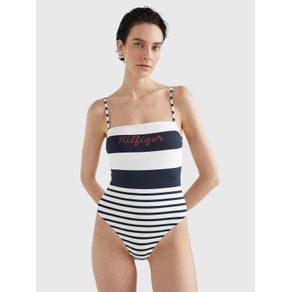 

Traje De Baño Hilfiger Logo De Rayas De Mujer Talla: L