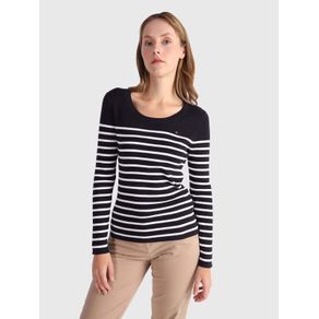 

SUÉTER TOMMY HILFIGER DE RAYAS CON CORTE SLIM DE MUJER Talla: L