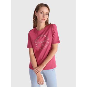 

Playera Con Logo Metalizado De Mujer Talla: L