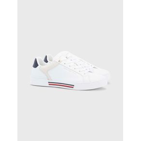 

Tenis De Piel Con Cinta Distintiva Tommy Hilfiger De Mujer Talla: 23.5