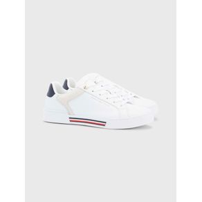 

Tenis De Piel Con Cinta Distintiva Tommy Hilfiger De Mujer Talla: 24