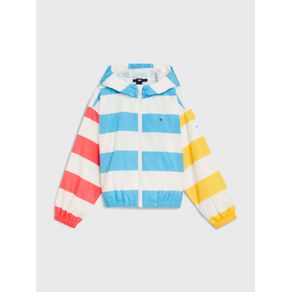 

Chamarra De Rayas Con Diseño Color Block De Niña Talla: 10