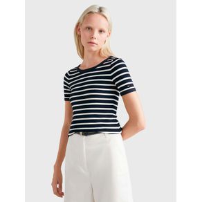

Playera Acanalada Con Corte Slim De Mujer Talla: L
