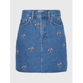

Minifalda De Denim Bordada De Mujer Talla: 24